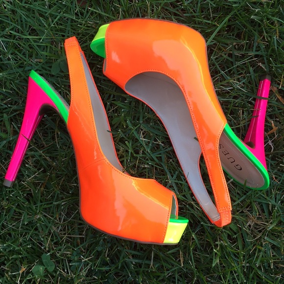 Guess Shoes - Guess Neon Sling Back Peep Toe